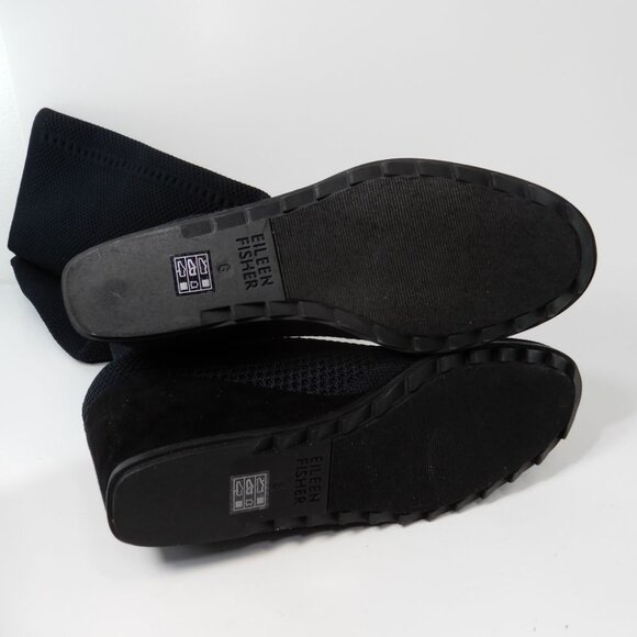 EILEEN FISHER Kasana Tall Wedge Stretch Knit Socks Boots Size 6 Black NEW - Picture 9 of 10